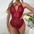 Wine Red Lace Jumpsuit - Luzilly Bridal & Apparel