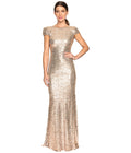 Sequined U-Back Evening Dress