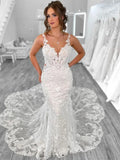 Boho Lace Open Back Mermaid Wedding Dress