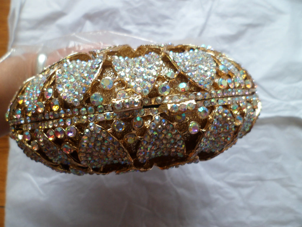 Gold/Yellow Sunflower Clutch Crystal Round Evening Bags Women Wedding Purse Bridal Bags Party Dazzling Diamond Handbags Minaudie