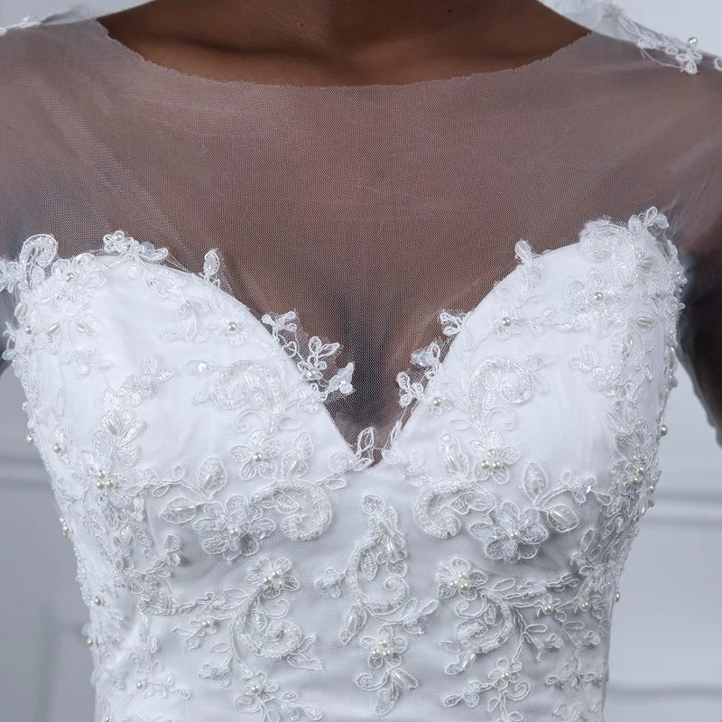 New Style Wedding Gown European and American Fashion Long Trailing Brigade Shot Is Thin and fairy Light Wedding Dress