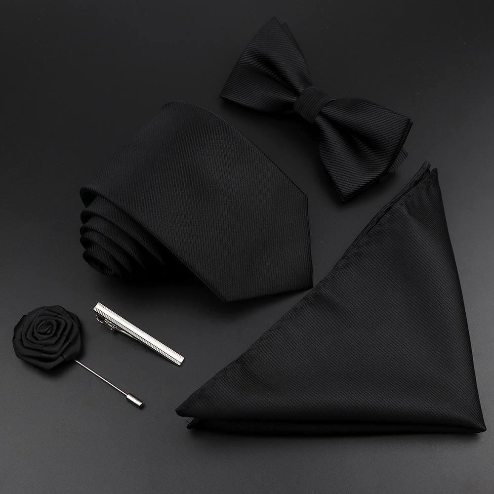 Solid Color Silk Tie Set