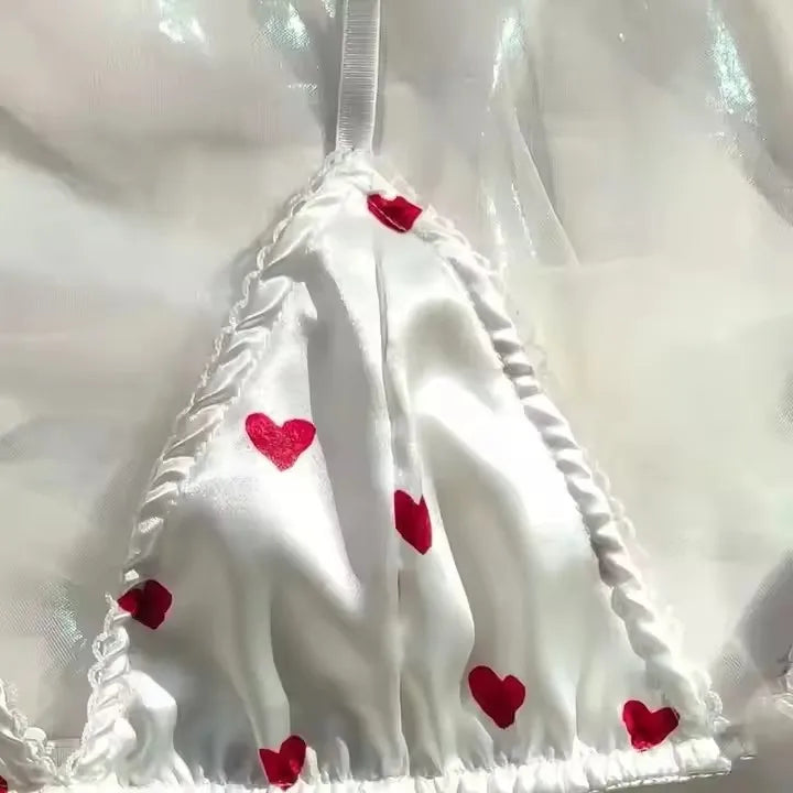 Sexy Lingerie Woman's Bra Bowknot Sexy Wire Free Lingerie Underwear Two Piece Female White Set Set Women's Erotic Lingerie Suit