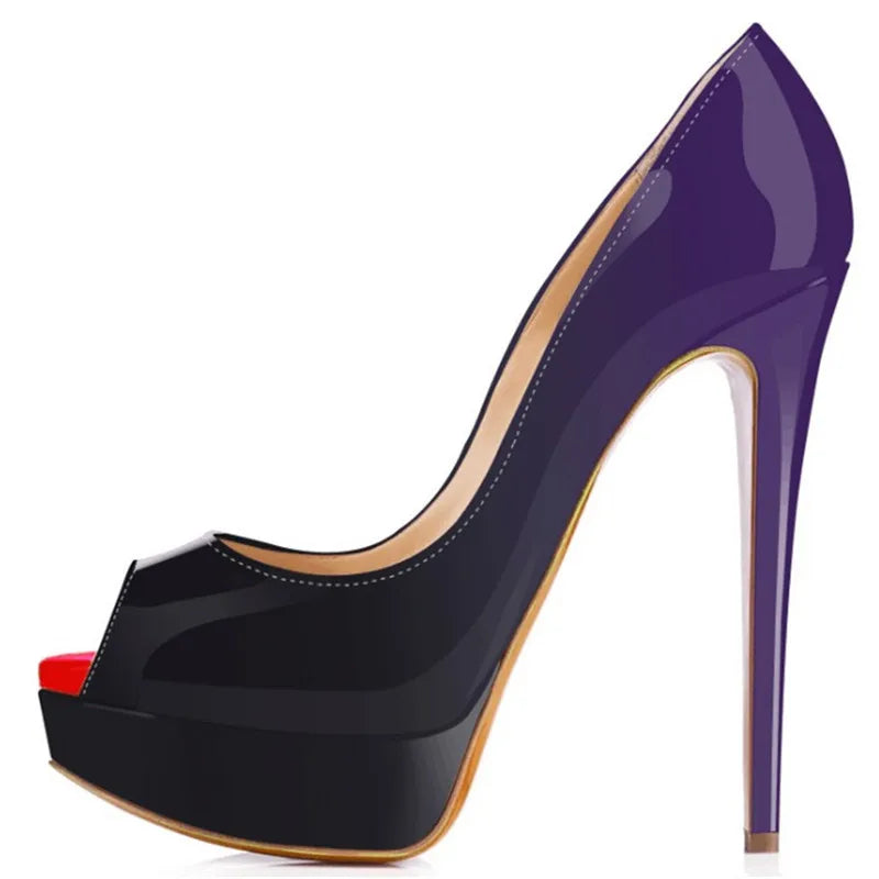 Peep-Toe Platform Stiletto Heels