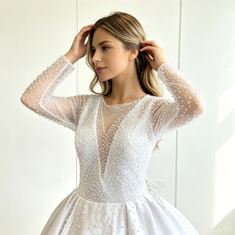 Summer Fashion White Bridal Gowns New High-End Luxury Rhinestone Trailing Formal Dress Women's Wedding Dress