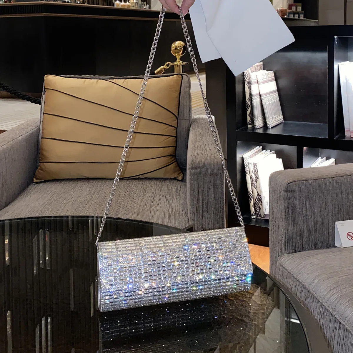 Diamond Rhinestone Shoulder Clutch
