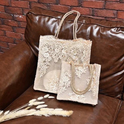 NEW Lace Ladies Handbag Summer Beach Wedding Bridal Party Hand Bag Bolsa Feminina Women's Shoulder Bag Shopping Bag