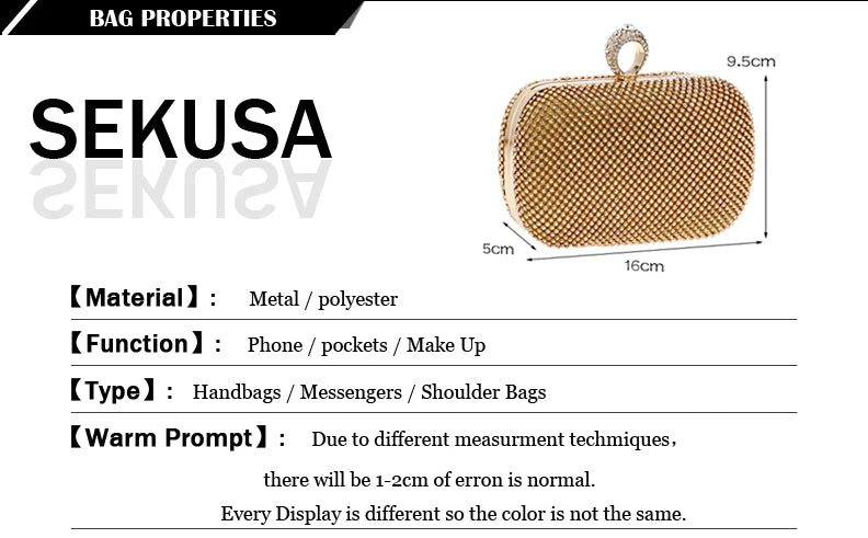 Diamond-Studded Chain Evening Bag