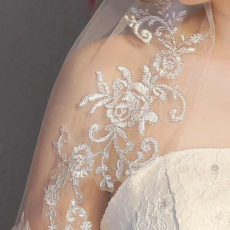 Hot Sell Women Short Tulle Wedding Bridal Veil Lace Women Wedding Veil