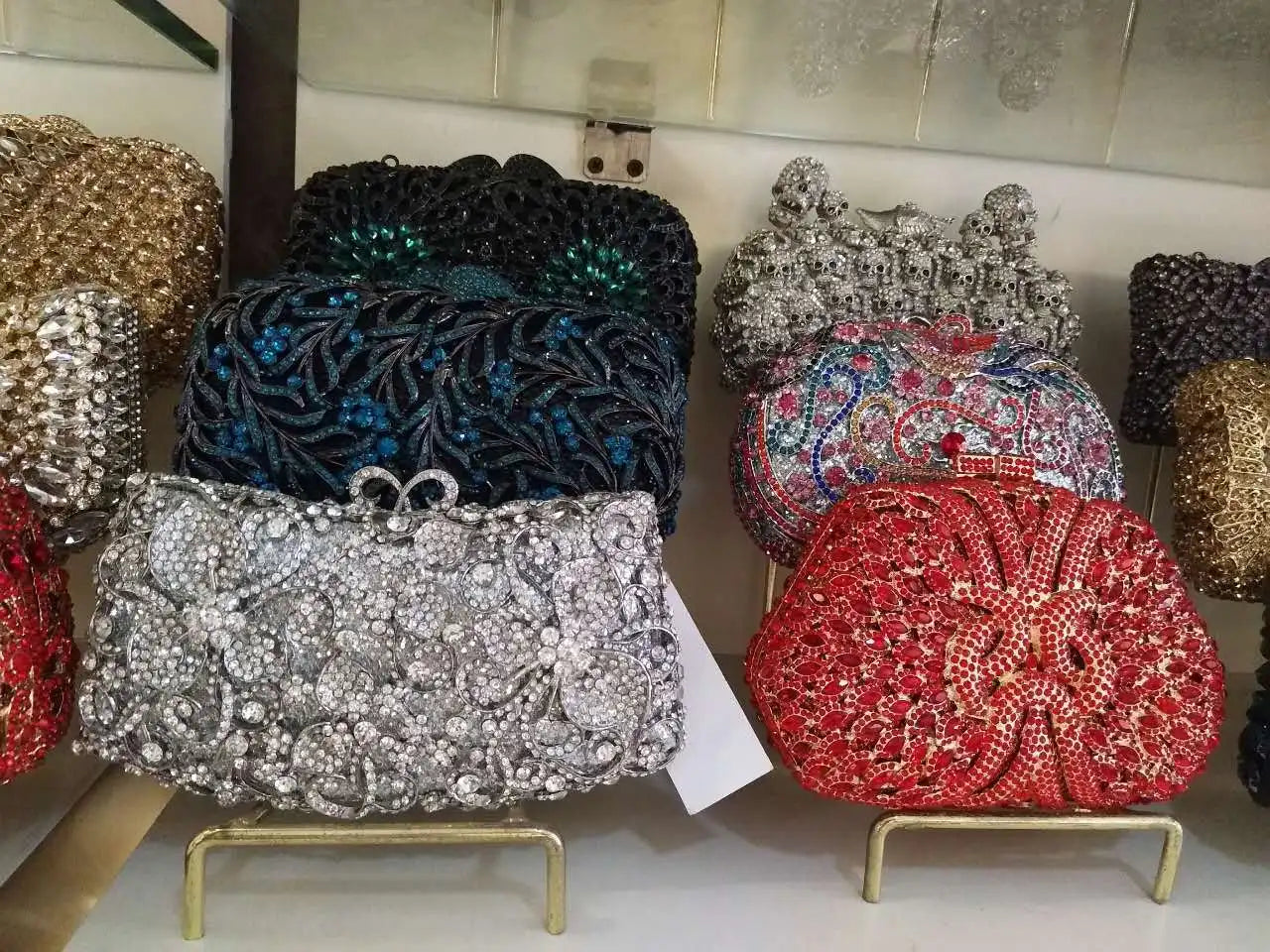 XIYUAN 25 Colors Best Selling Diamond Woman Handbag Crystal Gala Dinner Party Evening Purse Colorful Wedding Bridal Clutch Bag