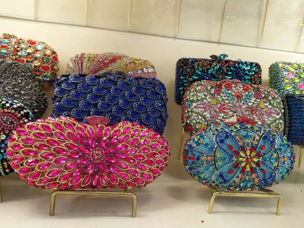 XIYUAN 25 Colors Best Selling Diamond Woman Handbag Crystal Gala Dinner Party Evening Purse Colorful Wedding Bridal Clutch Bag