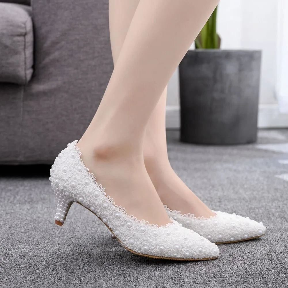 Comemore White Bride Wedding Mules 5cm Stilettos Shoes Pumps Stripper Party White High Heels Sandals Women New Size 34 43