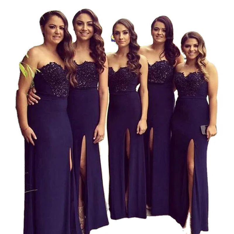 DB055 Purple Mermaid Bridesmaids Dresses Long Elegant African Bridesmaid Maid of Honor Gown Wedding Party Guest Dress