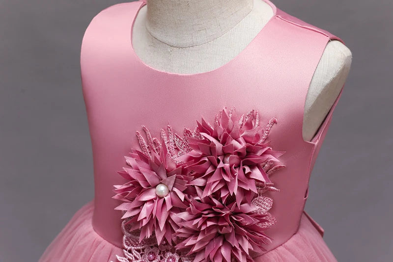 Lace Appliqué Summer Flower Girl Dress