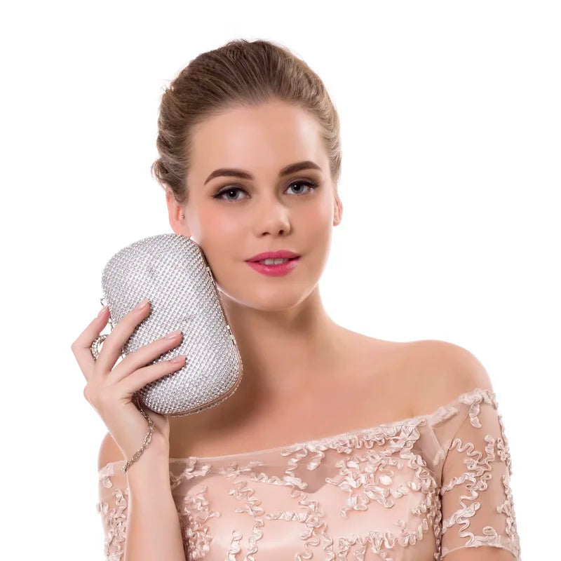 Diamond-Studded Chain Evening Bag