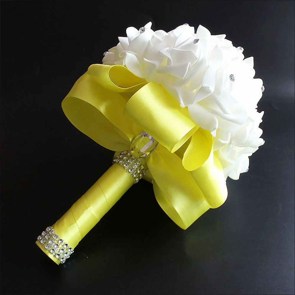 Bridal Bridesmaid Wedding Bouquet 12 Colors Roses Artificial Holding Flowers Mariage Bouquet Wedding Accessories