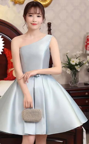 Pink Off Shoulder Bridesmaid Dress Simple Satin Sweet Bow Wedding Wedding Female Guest Dresses Fashion A-line Short Party Gown