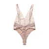 High Cut Nylon Silky Fabric Sexy Elegant Women Night Wear Lace Lingerie Shapewear Bodysuits