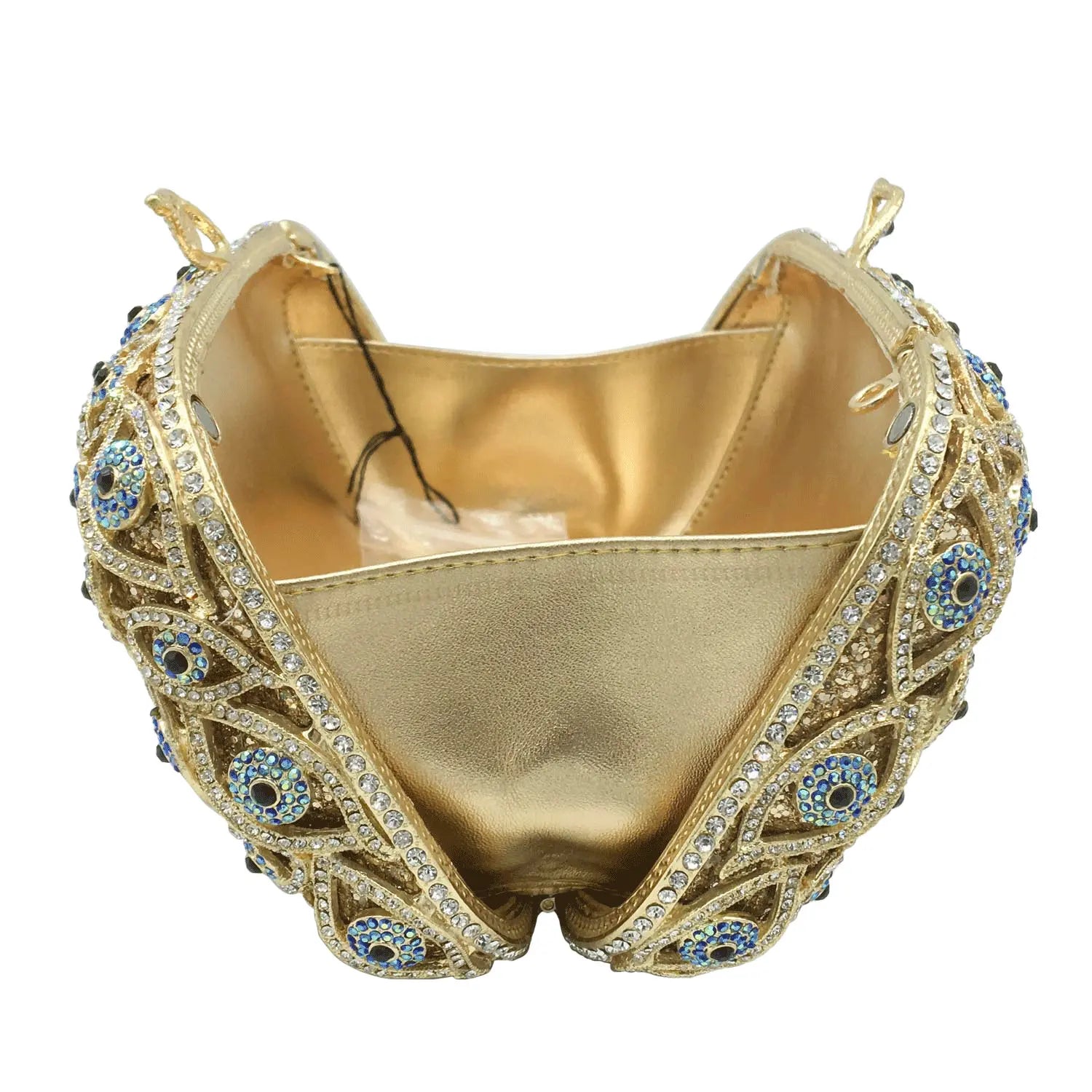 Boutique De FGG (in stock) Evil Eye Women Crystal Clutch Evening Minaudiere Bags Party Dinner Rhinestone Handbags Bridal Purse