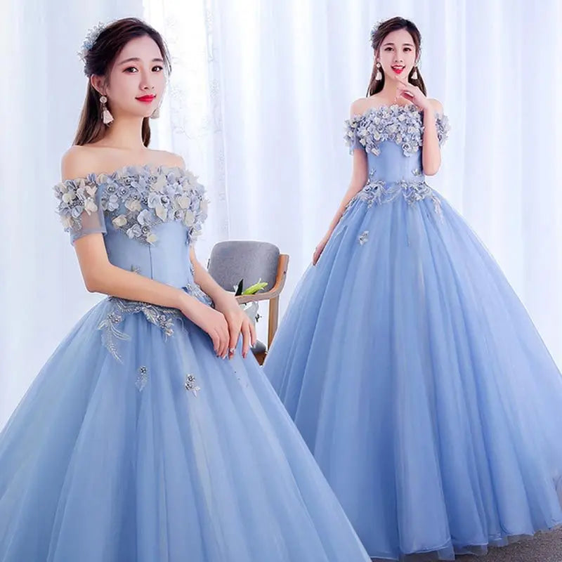 New Evening Dress Floral Organza Bridesmaid Wedding Party Dress 2024 Host Costume Dresses