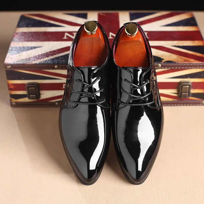 formal shoes men classic Patent leather wedding shoes men office coiffeur moda italiana men dress shoes leather erkek 685