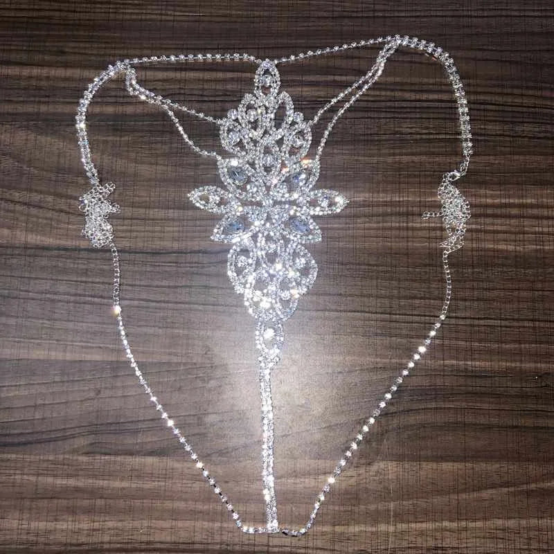 New  Jewelry Crystal Sexy Rhinestone Lingerie Size Body Chain Women Underwear 2 Piece Womens Erotic Lingeries Bra Panties Sets