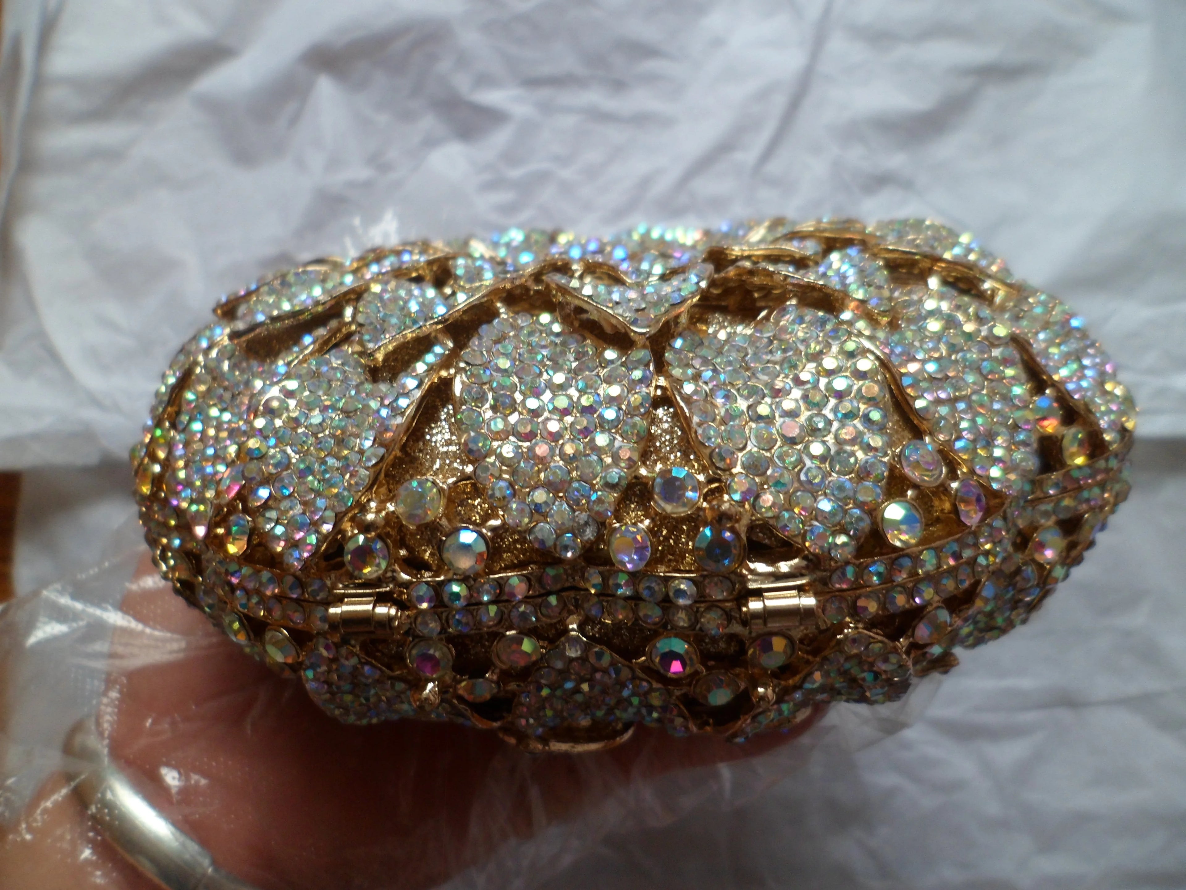 Gold/Yellow Sunflower Clutch Crystal Round Evening Bags Women Wedding Purse Bridal Bags Party Dazzling Diamond Handbags Minaudie