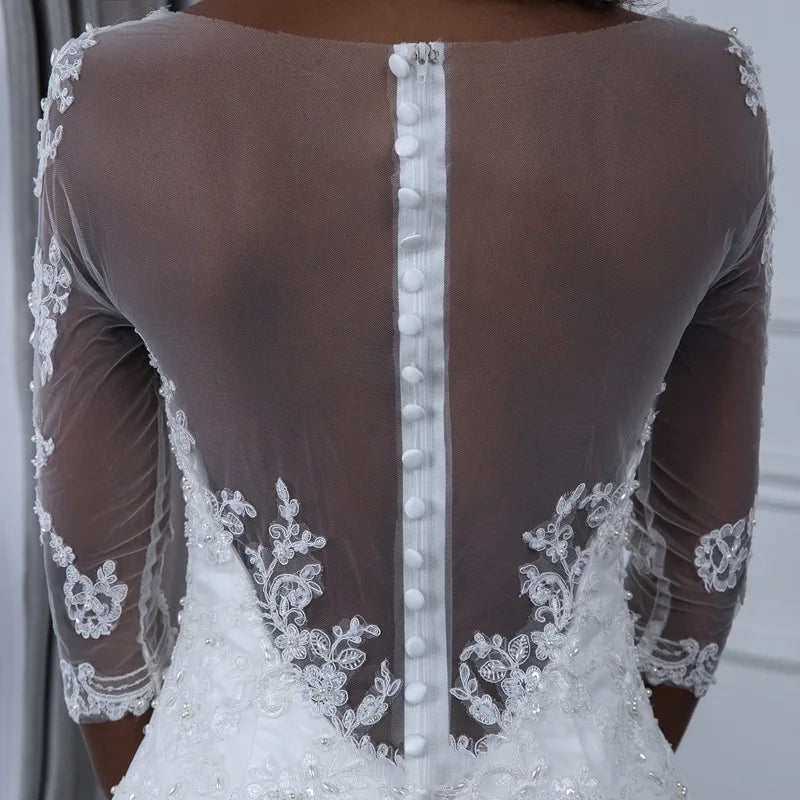 New Style Wedding Gown European and American Fashion Long Trailing Brigade Shot Is Thin and fairy Light Wedding Dress