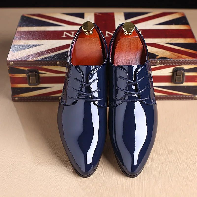 formal shoes men classic Patent leather wedding shoes men office coiffeur moda italiana men dress shoes leather erkek 685