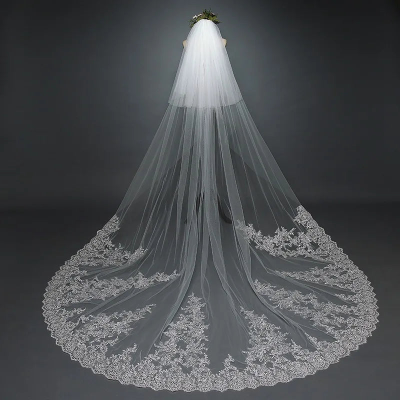 AL1832 2024 New Fashion High Quality Embroidered Fairy Bride Veil Beautiful Dream Trailing Luxury Long Wedding Bridal Veil