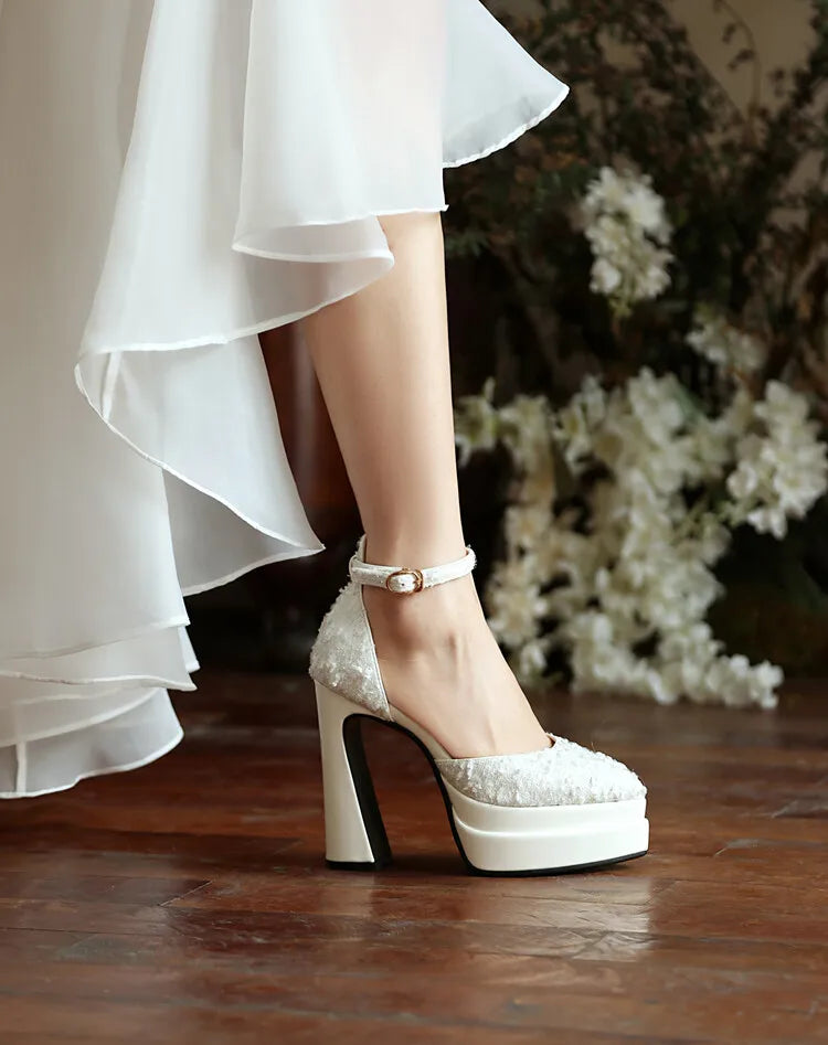 2026 Hot Sole Talons Femme Sexy Chunky Custom Logo High Platform Heels for Women Bridal Shoes Women Platform Heels