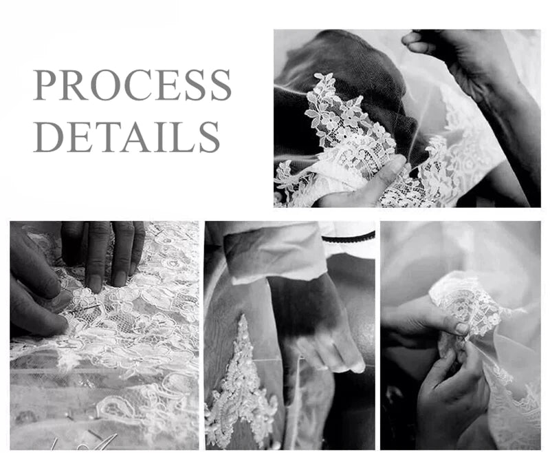 Full Lace Edge Mantilla Wedding Bridal Veils Cathedral Long Embroidered Ivory Tulle Floral Flowers Leaves Outdoor Church Brides