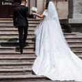 LORIE Princess Wedding Dresses Satin Vintage Off The Shoulder Wedding Bride Dresses Long Train White Wedding Ball Gown Customize
