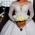 S440A     High Quality Same As Video Wholesale Bride Lace Long Sleeve Custom Wedding Dresses