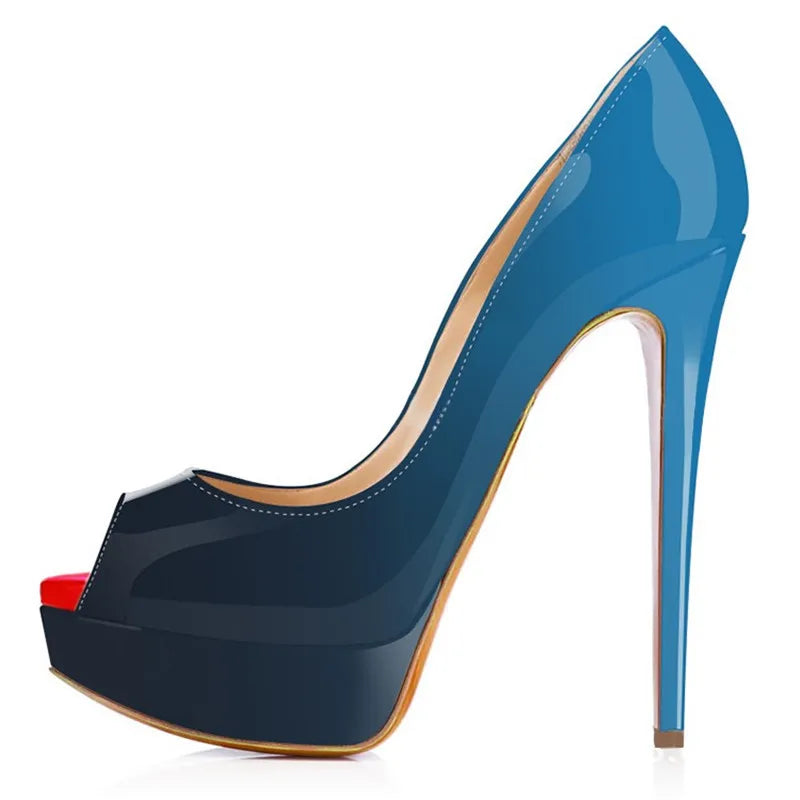 Peep-Toe Platform Stiletto Heels