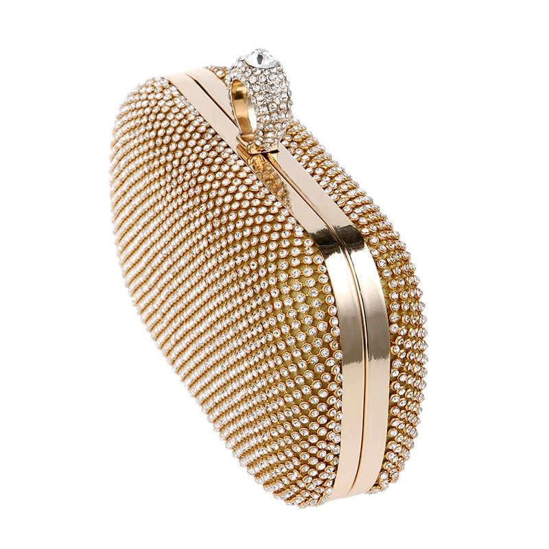 Diamond-Studded Chain Evening Bag