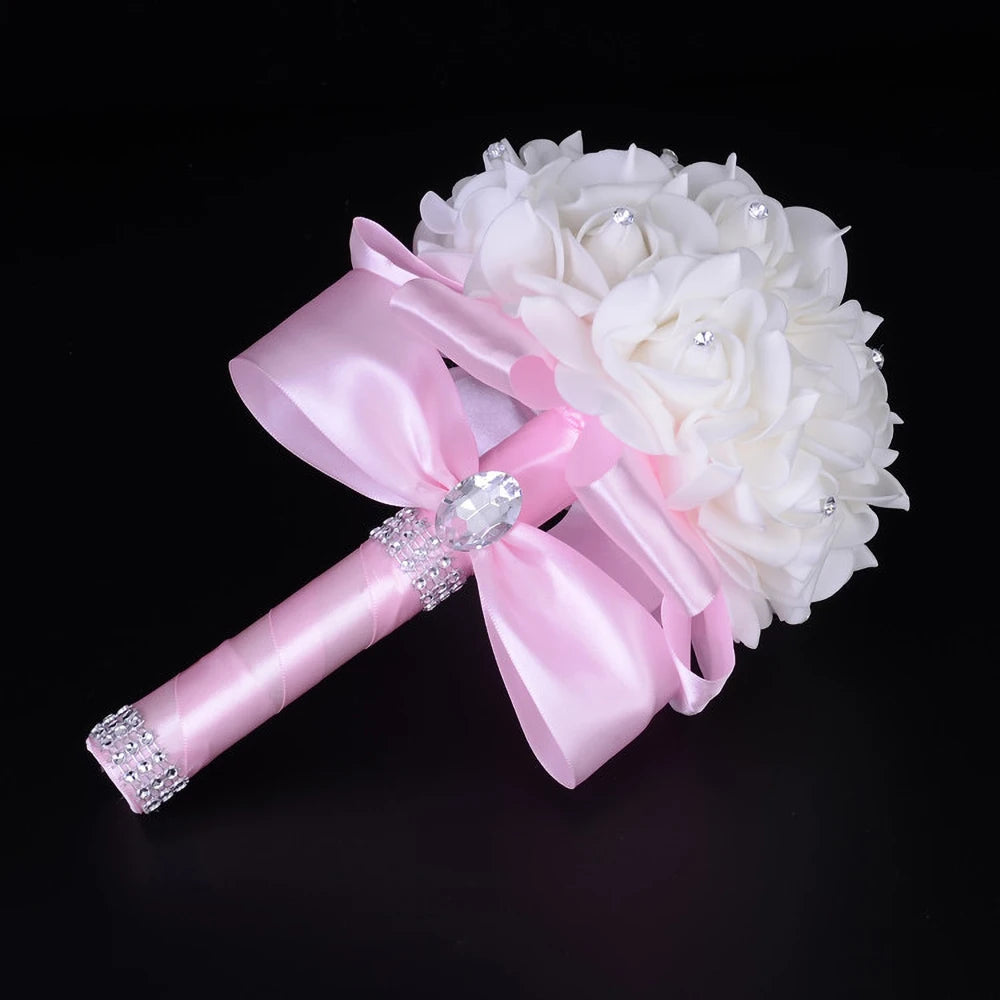 Bridal Bridesmaid Wedding Bouquet 12 Colors Roses Artificial Holding Flowers Mariage Bouquet Wedding Accessories