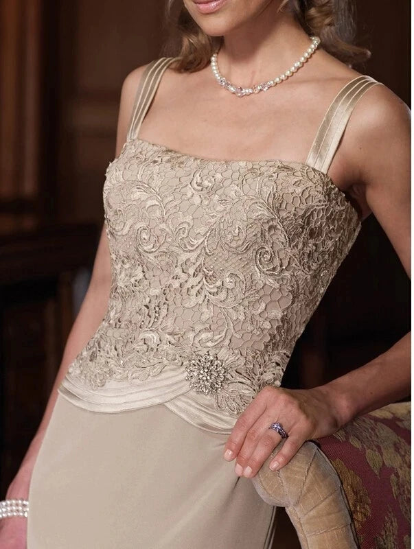 With Jacket Mother Of The Bride Dresses Sheath Lace Beaded Plus Size Long Groom Mother Dresses For Wedding Customized