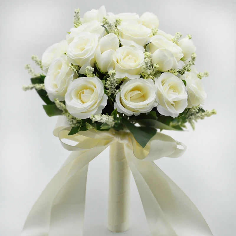 Bridal Bridesmaid Wedding Bouquet Rose Handmade Artificial Bridal Wedding Bouquet Wedding Accessories