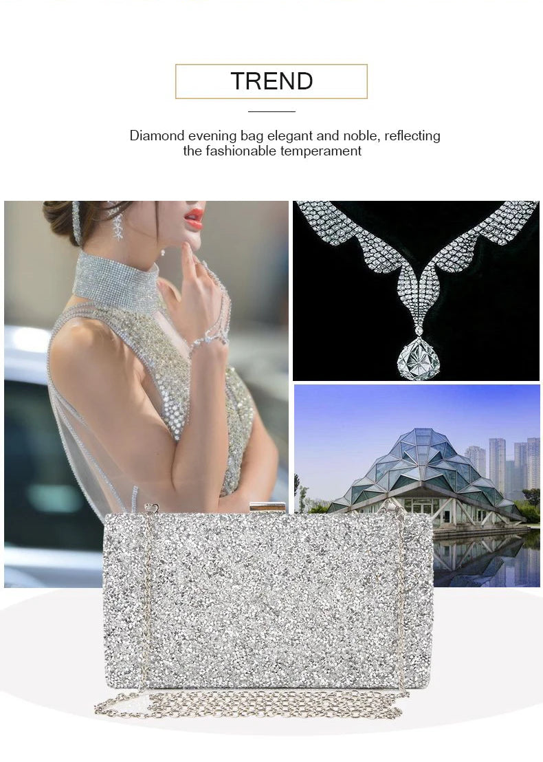 Diamond Sequin Wedding Clutch