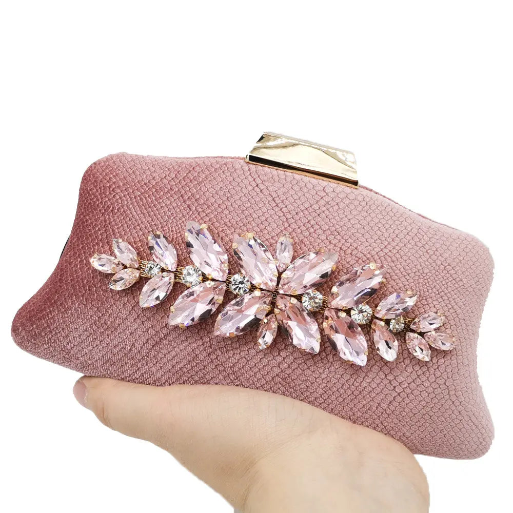 Boutique De FGG Glitter Women Clutch Crystal Evening Bags Bridal Formal Dinner Purses and Handbags Wedding Party Diamond Bag