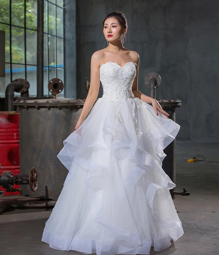 Jancember RSM66331 Sweetheart Princess Civil  Bridal Gown Lace New Wedding Dresses