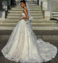 Abito Da Sposa Brand Ball Gown Wedding Dress Sexy Lace Bridal Gown with Veil for Dubai Weddings