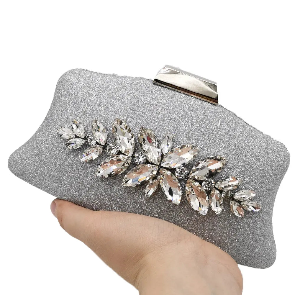 Boutique De FGG Glitter Women Clutch Crystal Evening Bags Bridal Formal Dinner Purses and Handbags Wedding Party Diamond Bag