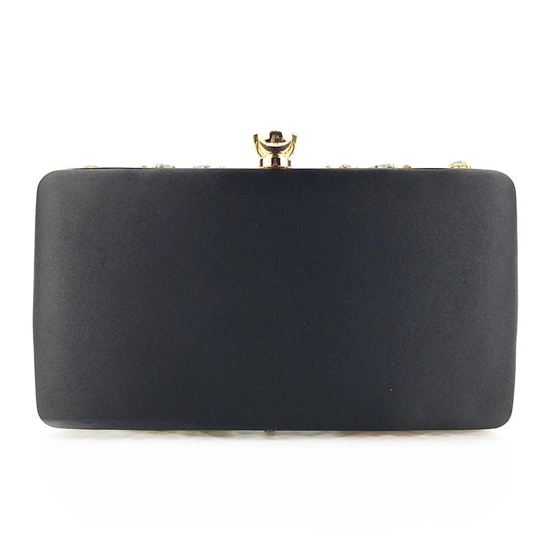 Diamond Pearl Beaded Chain Clutch