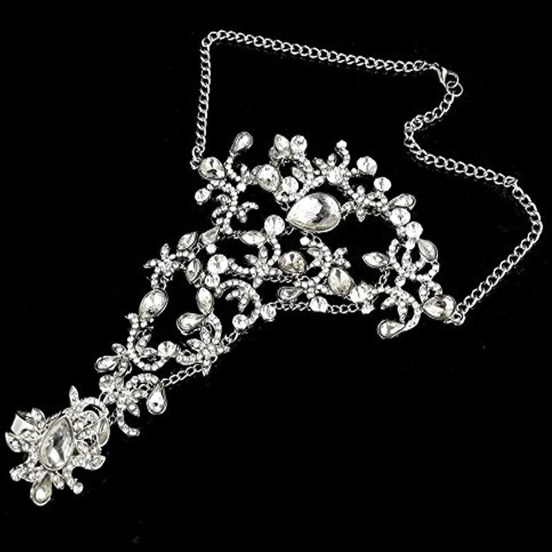 Luxury Elegant Crystal Rhinestones Bridal Gloves Bracelet Wedding Glove Bride Party Prom Jewelry Wristband Glove Hot Selling