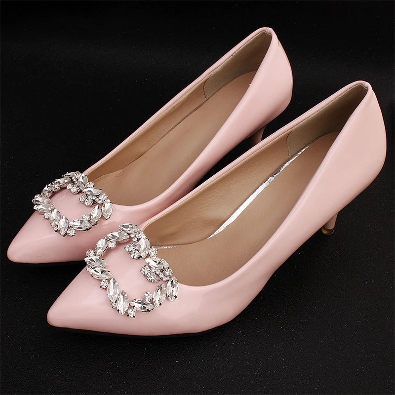 Miallo 2024 Newest Big Austrian Crystal Pearls Handmade Women Bridal Shoe Clips Wedding Alloy Bride Bridesmaid Shoe Buckle