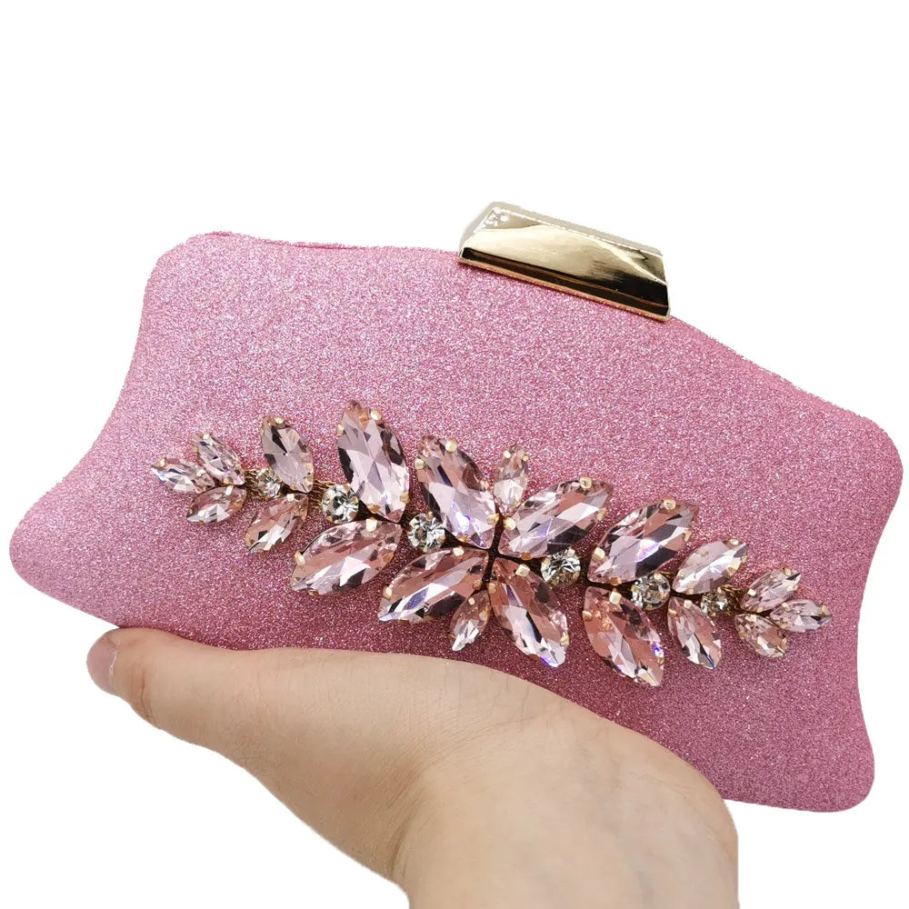 Boutique De FGG Glitter Women Clutch Crystal Evening Bags Bridal Formal Dinner Purses and Handbags Wedding Party Diamond Bag