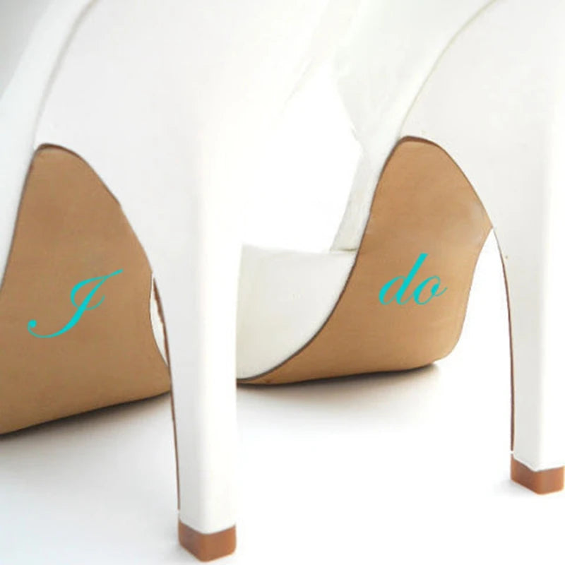 2 pairs/lot Something Blue I Do & Me Too Vinyl Shoe Decal - Wedding Shoe Decal - Bridal Shoe Accessories