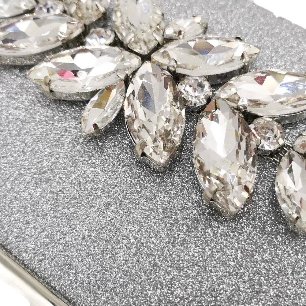 Boutique De FGG Glitter Women Clutch Crystal Evening Bags Bridal Formal Dinner Purses and Handbags Wedding Party Diamond Bag